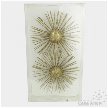 SOL BRILLANTE ORO DECORACIÓN NAVIDAD 20cm