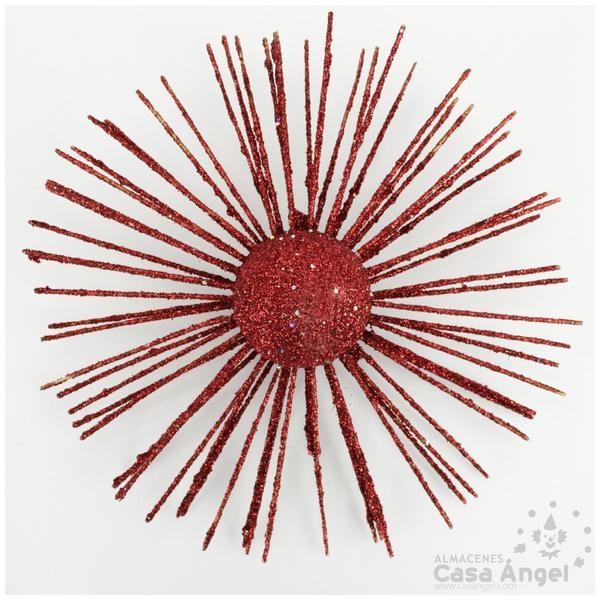 SOL BRILLANTE ROJO DECORACIÓN NAVIDAD 20cm
