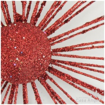 SOL BRILLANTE ROJO DECORACIÓN NAVIDAD 20cm