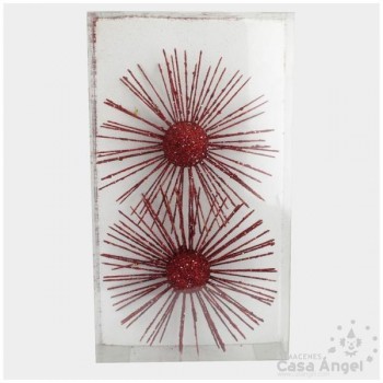 SOL BRILLANTE ROJO DECORACIÓN NAVIDAD 20cm