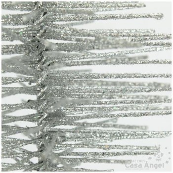 SOL BRILLANTE PLATA DECORACIÓN NAVIDAD 13cm SET 3 UNIDADES