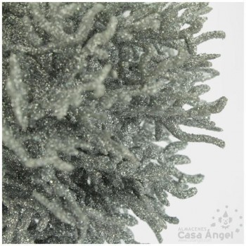 BOLAS DE NAVIDAD SOL GLITTER PLATA 8cm SET 2 UNIDADES