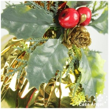 BOLA NAVIDAD ENVUELTA CON ADORNO ORO 11cm