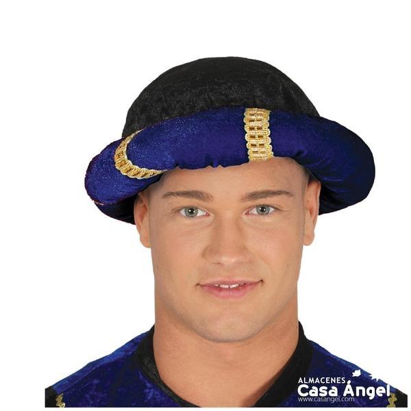 TURBANTE DE PAJE AZUL ADULTO