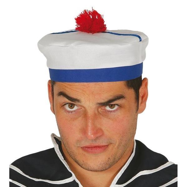 GORRO MARINERO CON POM POM ROJO