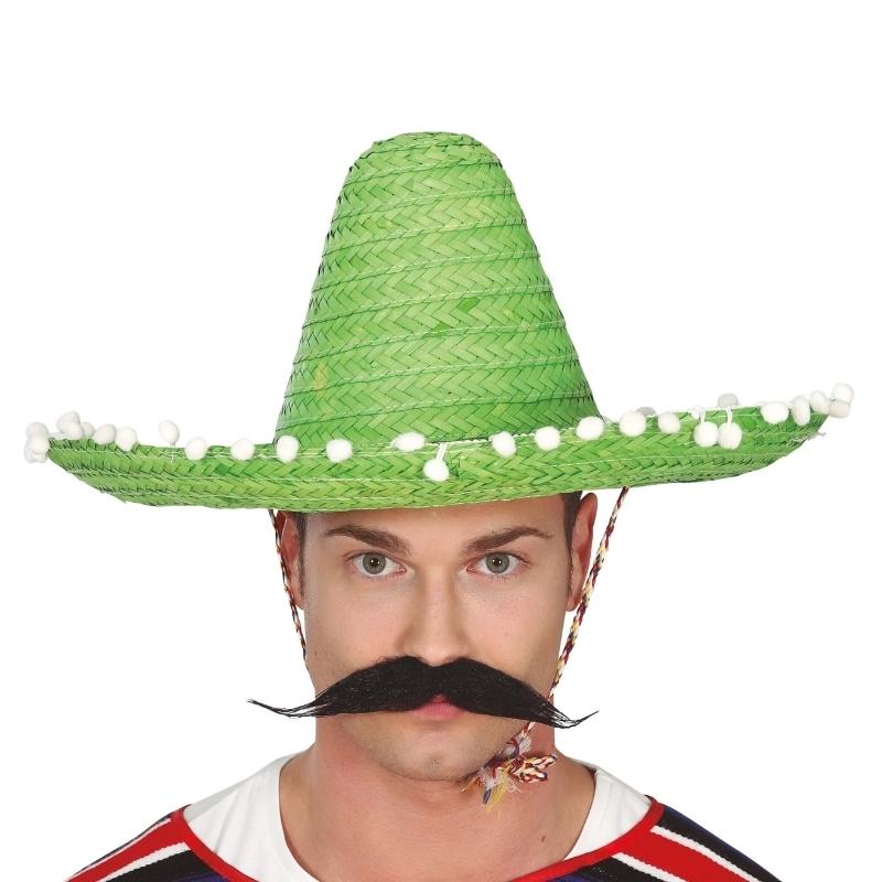 SOMBRERO MEXICANO VERDE PISTACHO DE PAJA 45cm