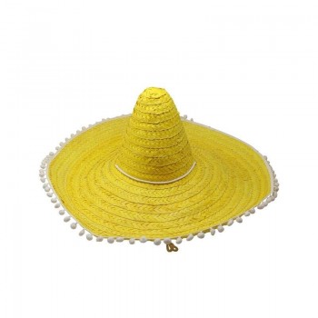 SOMBRERO MEXICANO AMARILLO DE PAJA 45cm