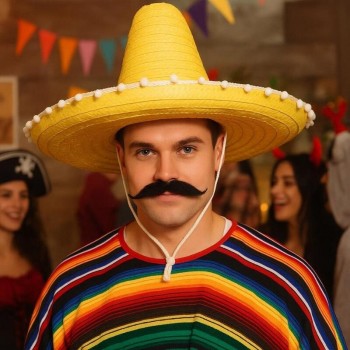 SOMBRERO MEXICANO AMARILLO DE PAJA 45cm