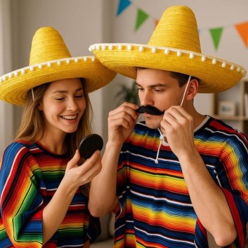 SOMBRERO MEXICANO AMARILLO DE PAJA 45cm