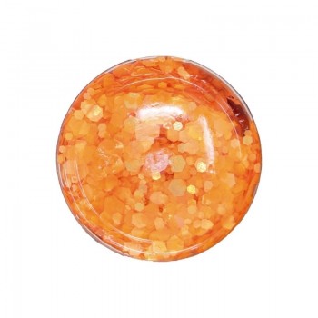BOTE DE GLITTER CON GEL COLOR NARANJA 20gr