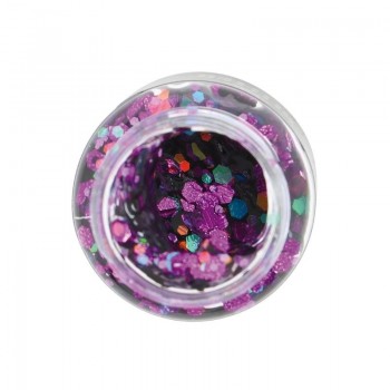 BOTE DE GLITTER CON GEL COLOR LILA 20gr