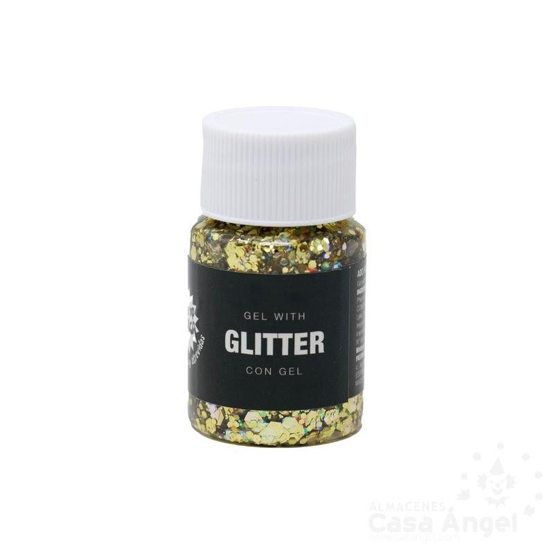 BOTE DE GLITTER CON GEL COLOR ORO 20gr