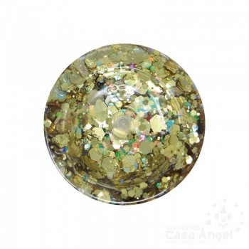 BOTE DE GLITTER CON GEL COLOR ORO 20gr
