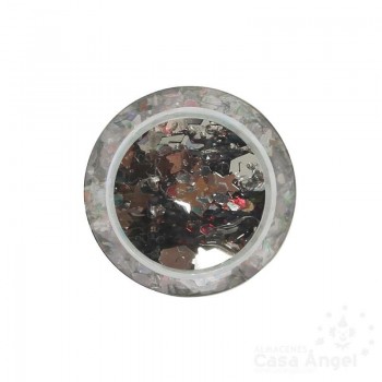 BOTE DE GLITTER CON GEL COLOR PLATA 20gr