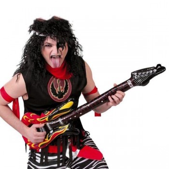 GUITARRA HINCHABLE ROCK CON LLAMAS 90cm