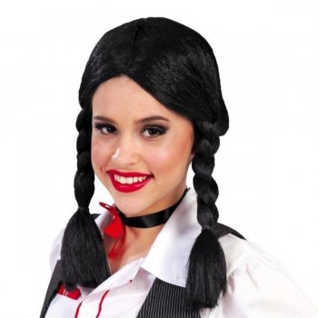 PELUCA CON TRENZAS NEGRA