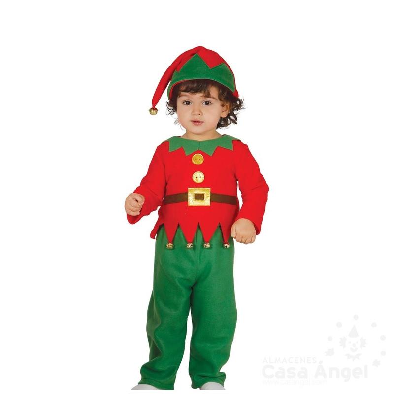DISFRAZ ELFO NAVIDEÑO CON CASCABELES BEBÉ