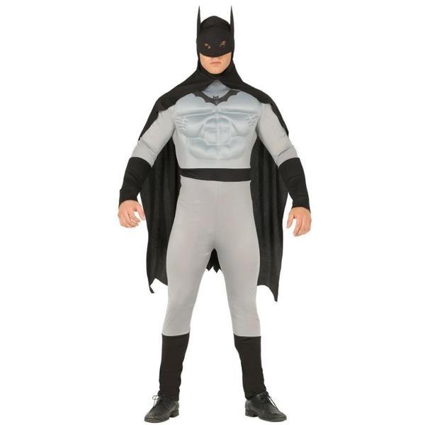 DISFRAZ BAT HÉROE GRIS MUSCULOSO