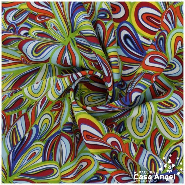 STRECH ESTAMPADO FLORES MULTICOLOR SERIE FIESTA 150cm