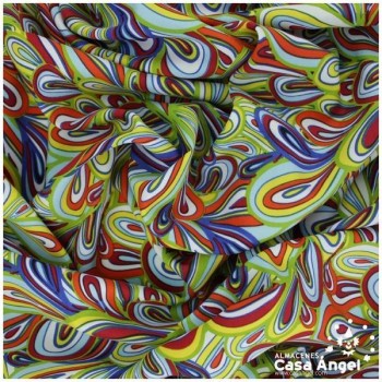 STRECH ESTAMPADO FLORES MULTICOLOR SERIE FIESTA 150cm