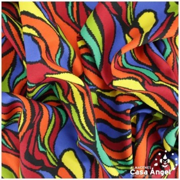 STRECH ESTAMPADO MANCHAS MULTICOLOR SERIE FIESTA 150cm