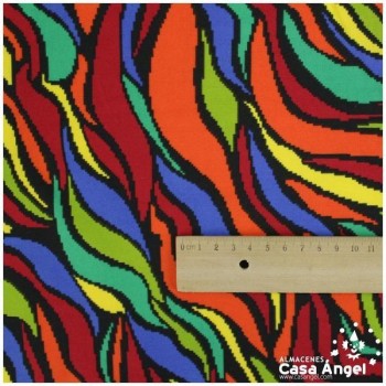 STRECH ESTAMPADO MANCHAS MULTICOLOR SERIE FIESTA 150cm
