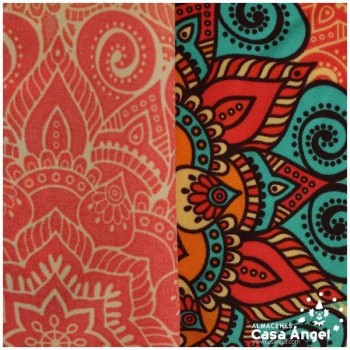 STRECH ESTAMPADO DE MANDALAS MULTICOLOR SERIE FIESTA 150cm