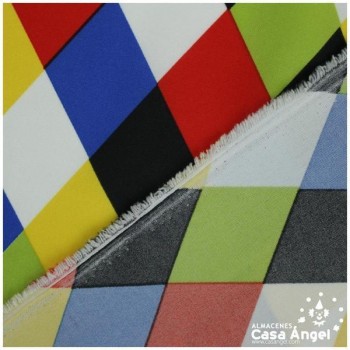 STRECH ESTAMPADO ROMBOS MULTICOLOR SERIE FIESTA 150cm