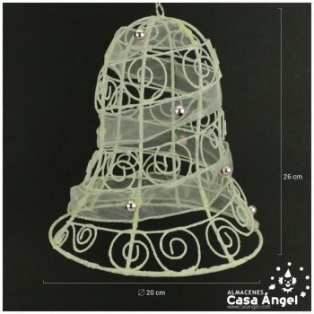 CAMPANA GLITTER BLANCA CON VELO 26cm