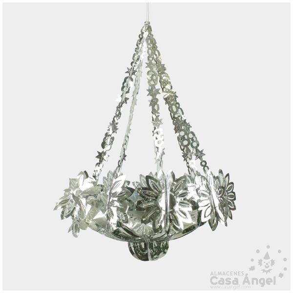 LÁMPARA COLGANTE PLATA 92cm