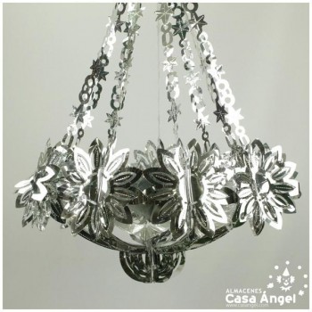 LÁMPARA COLGANTE PLATA 92cm