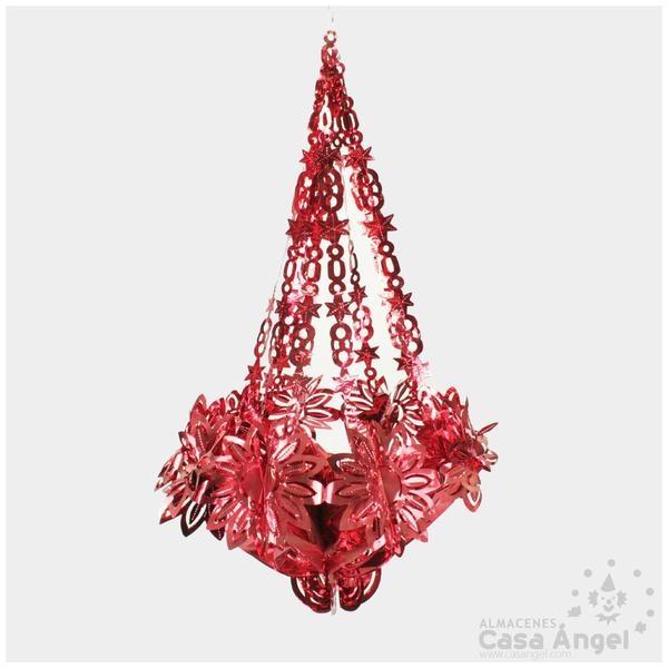 LÁMPARA COLGANTE ROJO 92cm