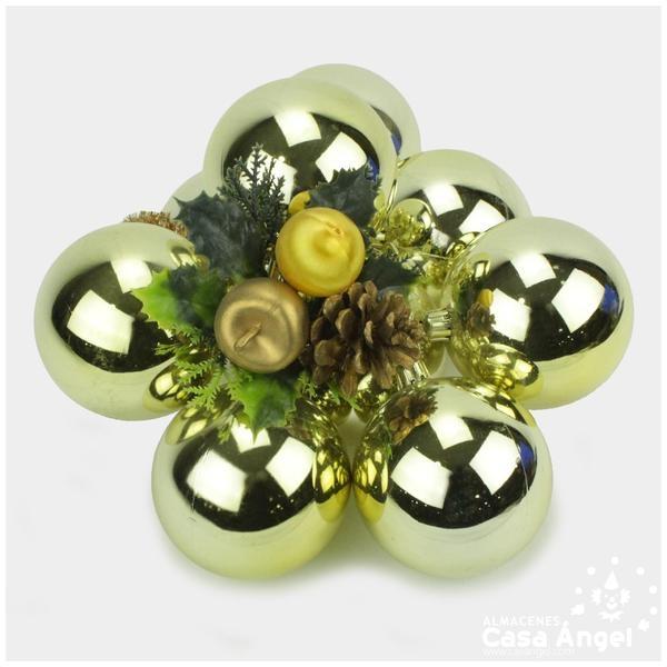 RACIMO 9 BOLAS METALIZADAS ORO 7cm