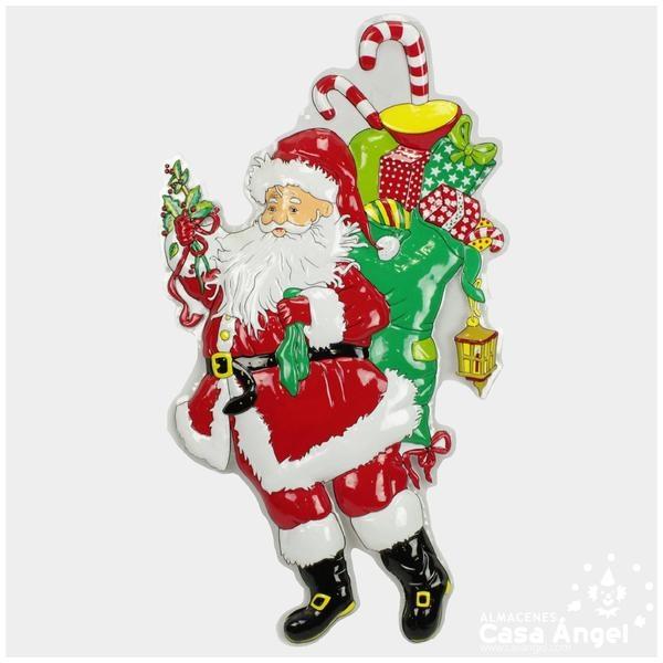 DECORACIÓN PARED PAPÁ NOEL CON SACO 74cm