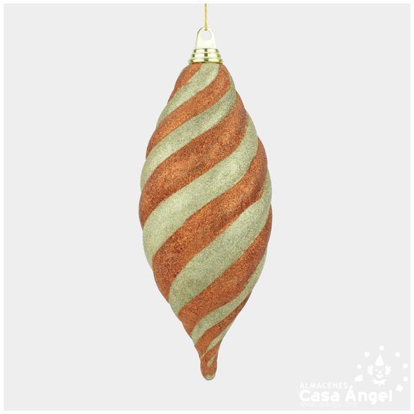 LÁGRIMA NAVIDAD ORO RAYAS 33cm