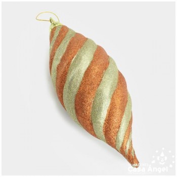 LÁGRIMA NAVIDAD ORO RAYAS 33cm