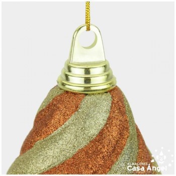 LÁGRIMA NAVIDAD ORO RAYAS 33cm