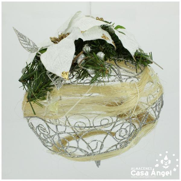 REPIOLA NAVIDAD GLITTER ESPIRAL PLATA 20cm