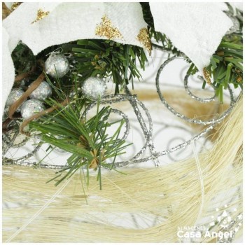 REPIOLA NAVIDAD GLITTER ESPIRAL PLATA 20cm
