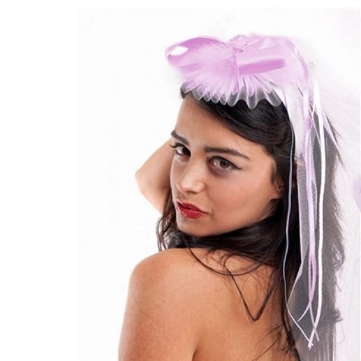 VELO NOVIA TUL ROSA