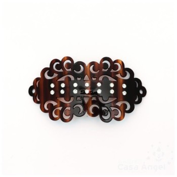 BROCHE EFECTO CONCHA CALADO CON ALFILER 8X4cm
