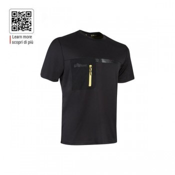 CAMISETA DE TRABAJO U-POWER MODELO CHRISTAL NEGRO CARBÓN