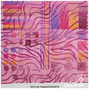 ORGANDÍ CRISTAL FUCSIA ESTAMPADO GLITTER SERIE NEKO 148cm
