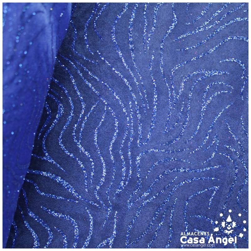 ORGANDÍ CRISTAL AZUL ESTAMPADO GLITTER SERIE NEKO 148cm