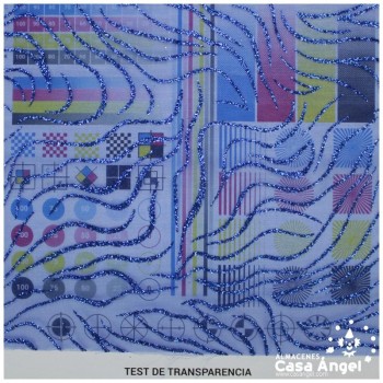 ORGANDÍ CRISTAL AZUL ESTAMPADO GLITTER SERIE NEKO 148cm