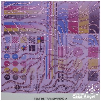 ORGANDÍ CRISTAL PÚRPURA ESTAMPADO GLITTER SERIE NEKO 148cm