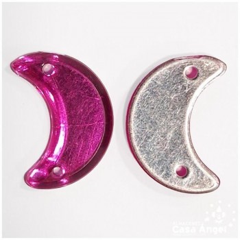 PIEDRAS ACRÍLICAS MEDIALUNA17x12mm FUCSIA BOLSA 50uds