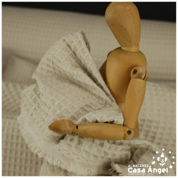 TELA GOFRE IVORY DE ALGODÓN ECOLÓGICO 150cm