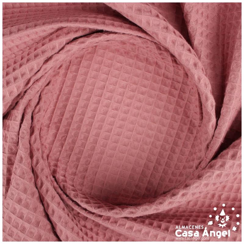 TELA GOFRE ROSA ANTIGUO DE ALGODÓN ECOLÓGICO 150cm
