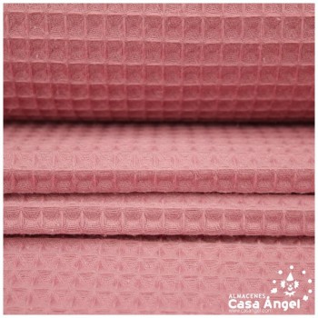 TELA GOFRE ROSA ANTIGUO DE ALGODÓN ECOLÓGICO 150cm